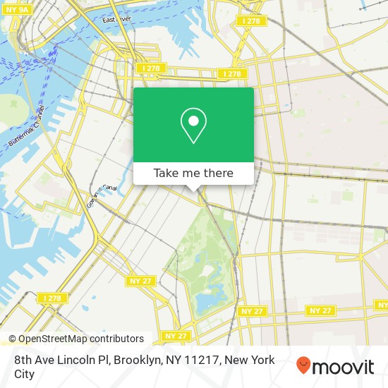 Mapa de 8th Ave Lincoln Pl, Brooklyn, NY 11217