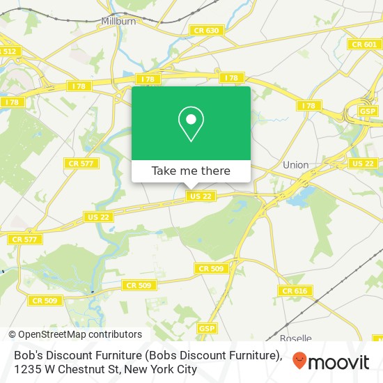 Mapa de Bob's Discount Furniture (Bobs Discount Furniture), 1235 W Chestnut St