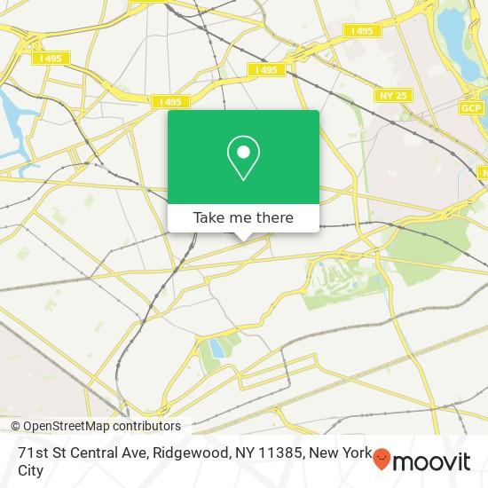 71st St Central Ave, Ridgewood, NY 11385 map