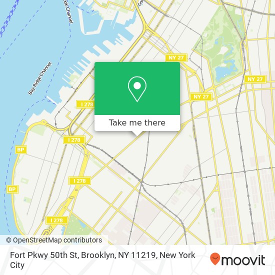 Mapa de Fort Pkwy 50th St, Brooklyn, NY 11219