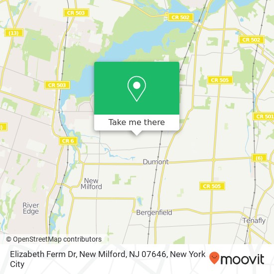 Elizabeth Ferm Dr, New Milford, NJ 07646 map
