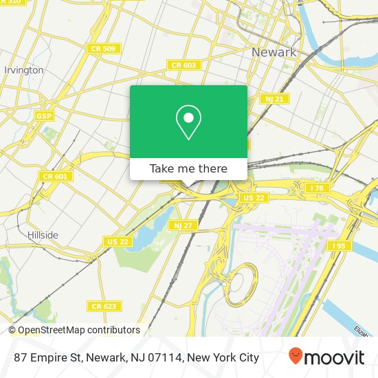 Mapa de 87 Empire St, Newark, NJ 07114