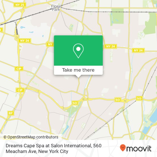 Mapa de Dreams Cape Spa at Salon International, 560 Meacham Ave