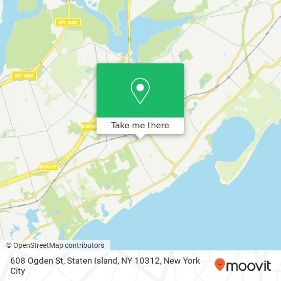 Mapa de 608 Ogden St, Staten Island, NY 10312