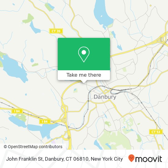 Mapa de John Franklin St, Danbury, CT 06810