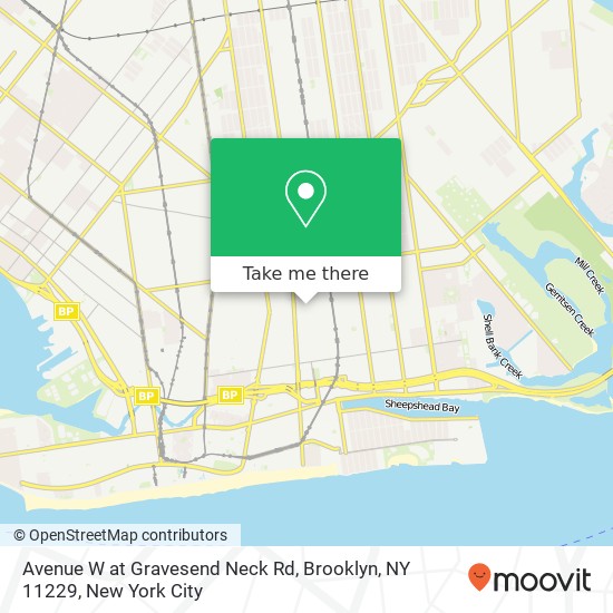 Mapa de Avenue W at Gravesend Neck Rd, Brooklyn, NY 11229