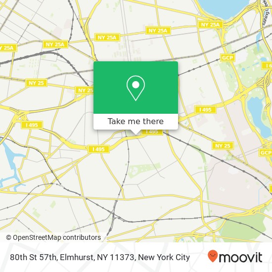 Mapa de 80th St 57th, Elmhurst, NY 11373