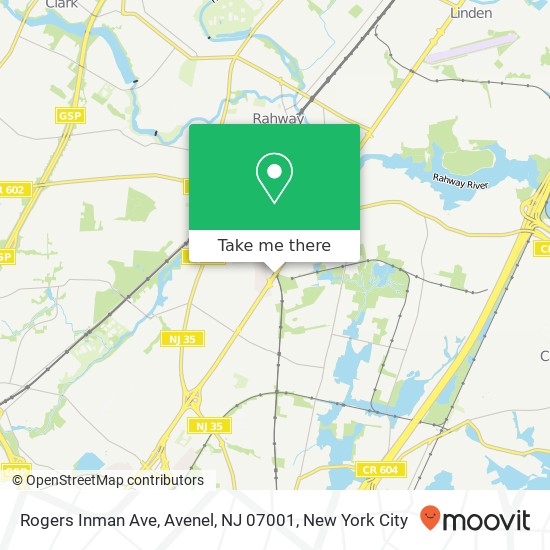 Mapa de Rogers Inman Ave, Avenel, NJ 07001