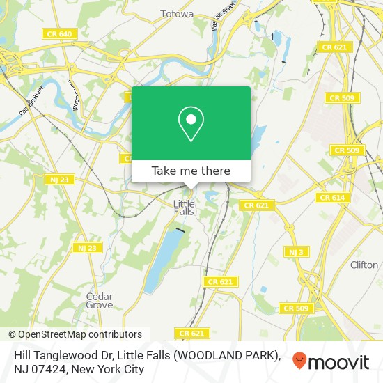 Hill Tanglewood Dr, Little Falls (WOODLAND PARK), NJ 07424 map