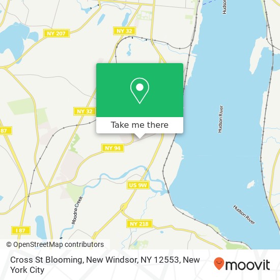 Mapa de Cross St Blooming, New Windsor, NY 12553
