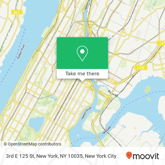 Mapa de 3rd E 125 St, New York, NY 10035