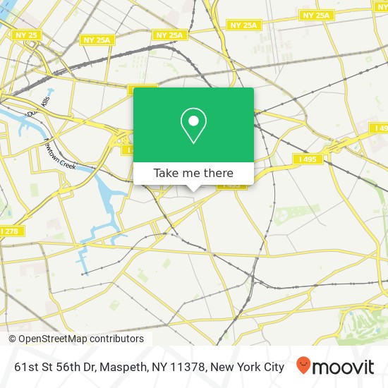 Mapa de 61st St 56th Dr, Maspeth, NY 11378