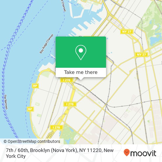 Mapa de 7th / 60th, Brooklyn (Nova York), NY 11220