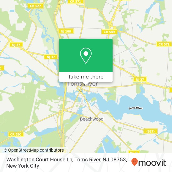 Washington Court House Ln, Toms River, NJ 08753 map