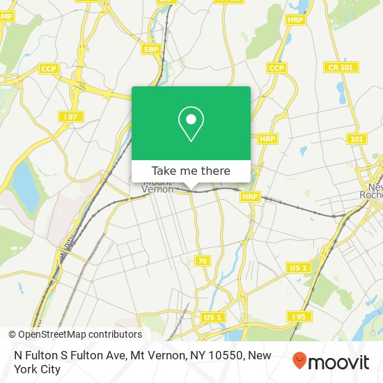 Mapa de N Fulton S Fulton Ave, Mt Vernon, NY 10550