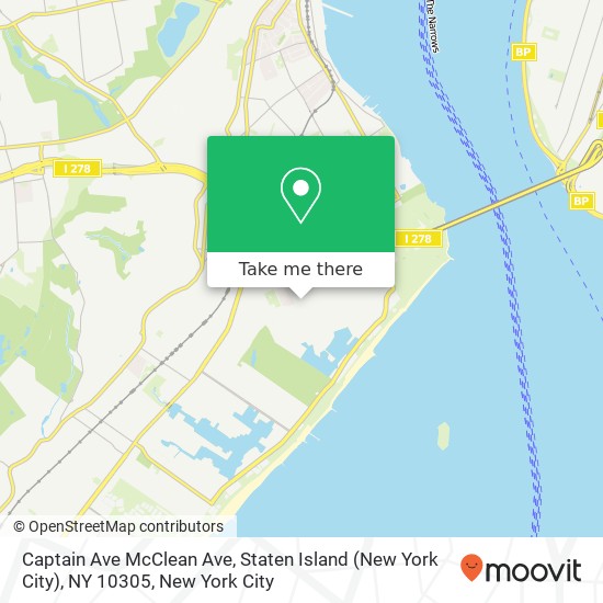 Mapa de Captain Ave McClean Ave, Staten Island (New York City), NY 10305