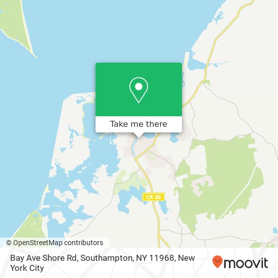 Mapa de Bay Ave Shore Rd, Southampton, NY 11968