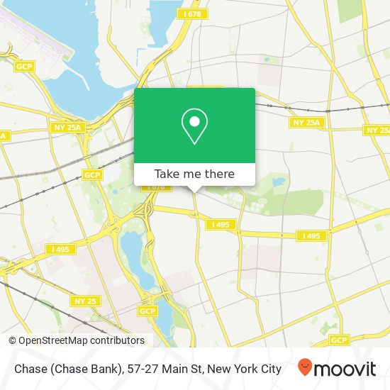 Chase (Chase Bank), 57-27 Main St map