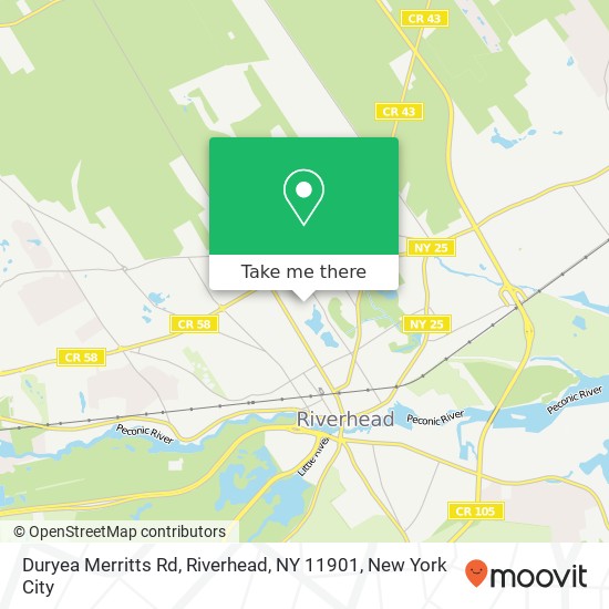 Mapa de Duryea Merritts Rd, Riverhead, NY 11901