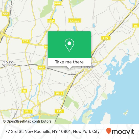 Mapa de 77 3rd St, New Rochelle, NY 10801