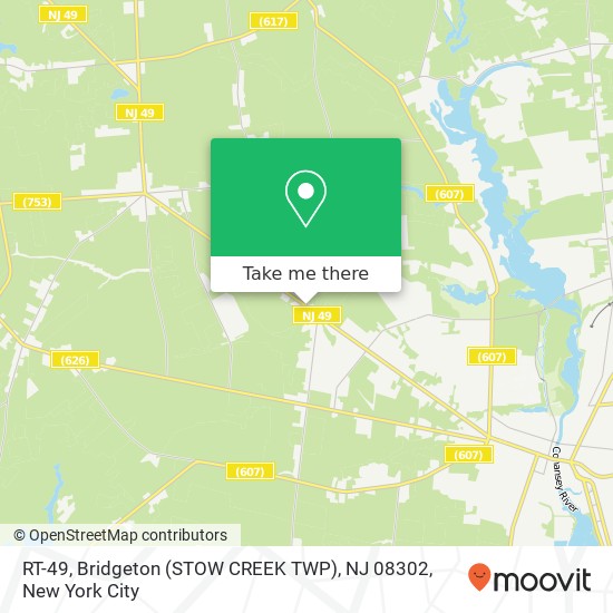 Mapa de RT-49, Bridgeton (STOW CREEK TWP), NJ 08302