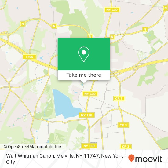 Mapa de Walt Whitman Canon, Melville, NY 11747
