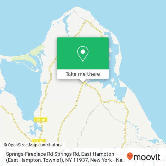Mapa de Springs-Fireplace Rd Springs Rd, East Hampton (East Hampton, Town of), NY 11937