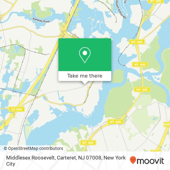 Mapa de Middlesex Roosevelt, Carteret, NJ 07008