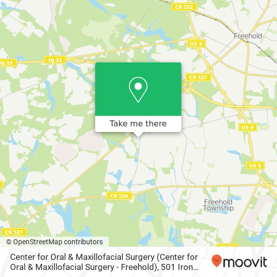 Center for Oral & Maxillofacial Surgery (Center for Oral & Maxillofacial Surgery - Freehold), 501 Iron Bridge Rd map