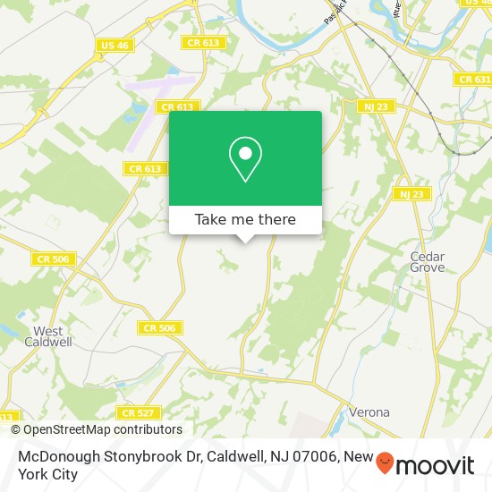Mapa de McDonough Stonybrook Dr, Caldwell, NJ 07006
