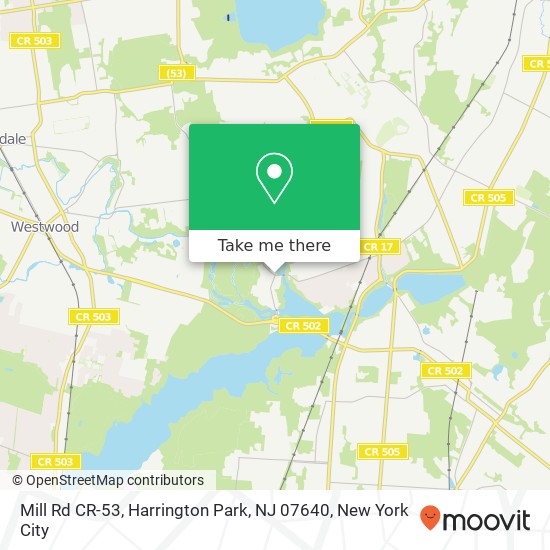 Mapa de Mill Rd CR-53, Harrington Park, NJ 07640