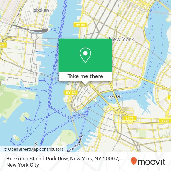 Mapa de Beekman St and Park Row, New York, NY 10007