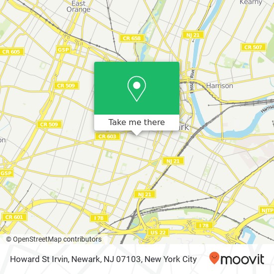 Howard St Irvin, Newark, NJ 07103 map