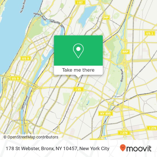 Mapa de 178 St Webster, Bronx, NY 10457