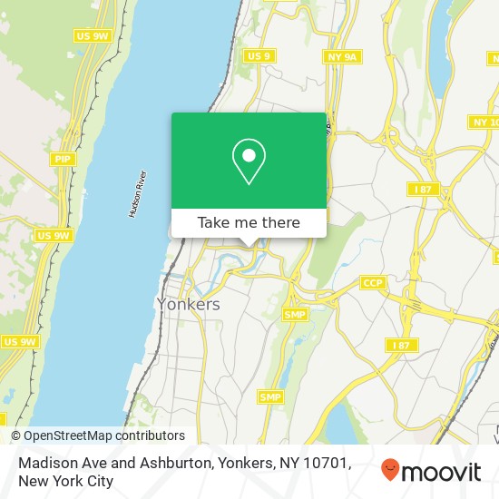 Mapa de Madison Ave and Ashburton, Yonkers, NY 10701