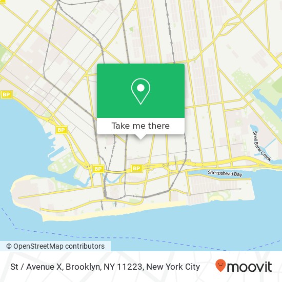 Mapa de St / Avenue X, Brooklyn, NY 11223