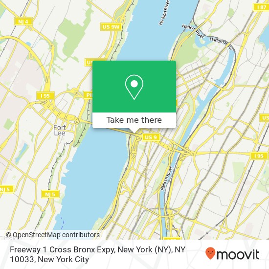 Mapa de Freeway 1 Cross Bronx Expy, New York (NY), NY 10033