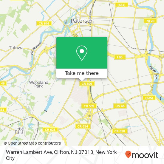 Mapa de Warren Lambert Ave, Clifton, NJ 07013