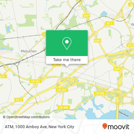 ATM, 1000 Amboy Ave map