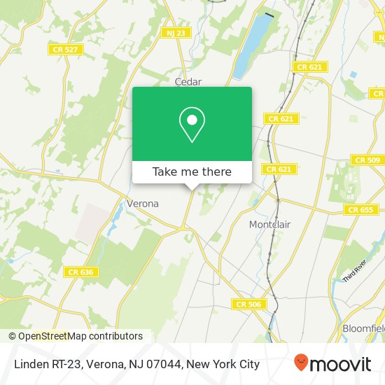 Mapa de Linden RT-23, Verona, NJ 07044