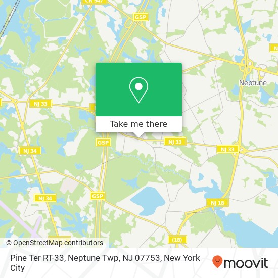 Mapa de Pine Ter RT-33, Neptune Twp, NJ 07753