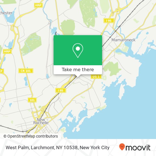 Mapa de West Palm, Larchmont, NY 10538