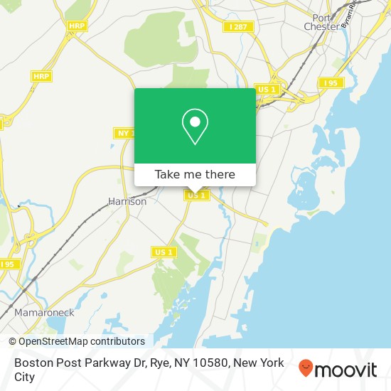 Mapa de Boston Post Parkway Dr, Rye, NY 10580