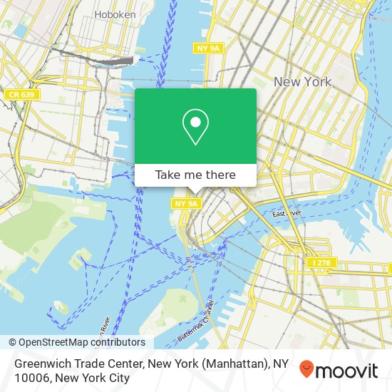 Mapa de Greenwich Trade Center, New York (Manhattan), NY 10006