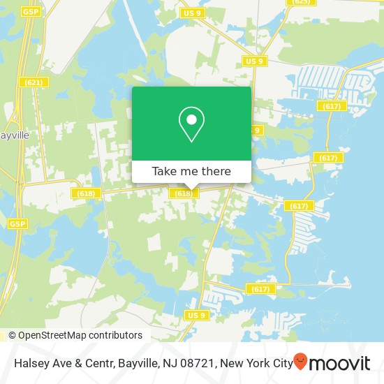 Mapa de Halsey Ave & Centr, Bayville, NJ 08721