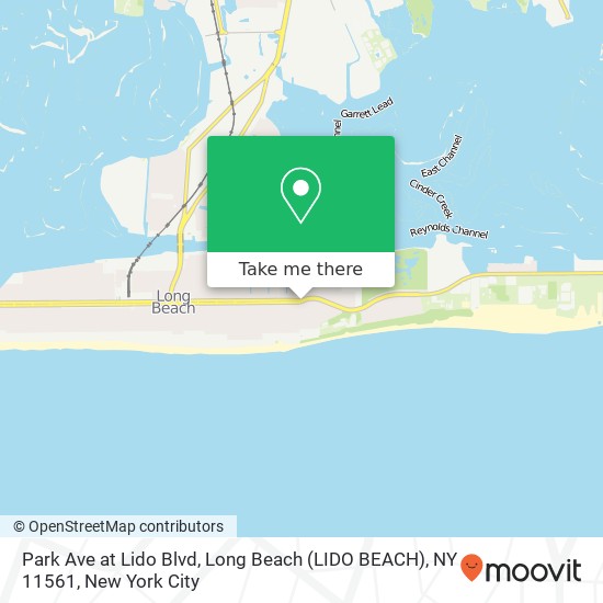 Mapa de Park Ave at Lido Blvd, Long Beach (LIDO BEACH), NY 11561