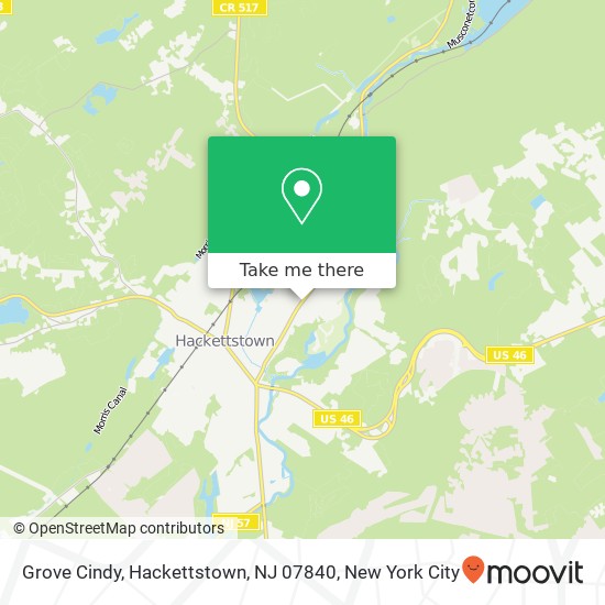 Mapa de Grove Cindy, Hackettstown, NJ 07840