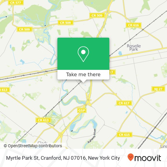 Myrtle Park St, Cranford, NJ 07016 map