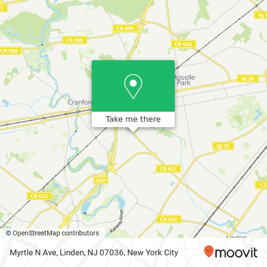 Myrtle N Ave, Linden, NJ 07036 map