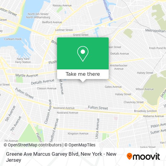 Mapa de Greene Ave Marcus Garvey Blvd